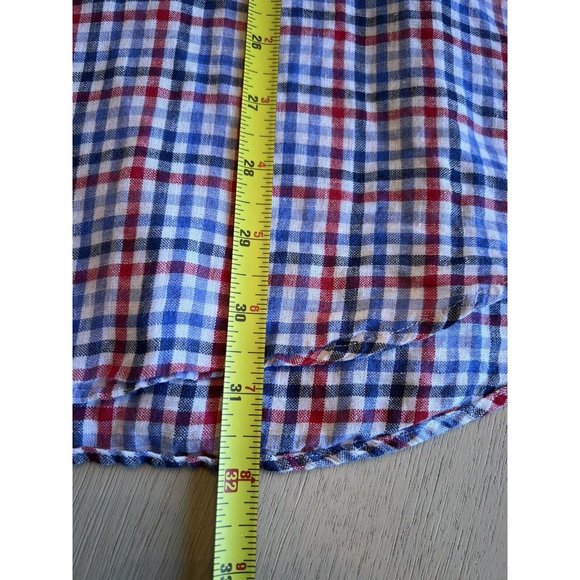 Men’s Polo Ralph Lauren Red White Blue 100% Linen Button Down Shirt Size XL - Picture 8 of 13